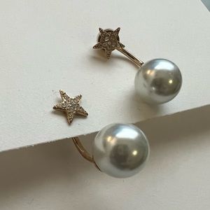 Betsey Johnson Star Pearl Earrings
